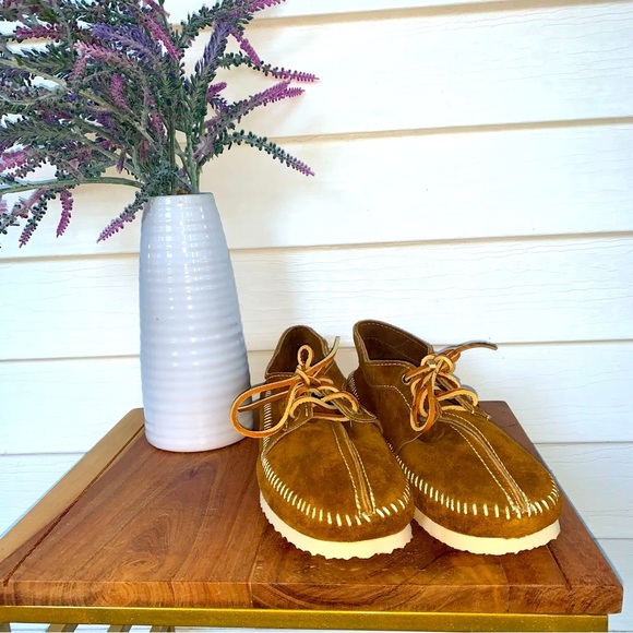 Men's Suede Moccasin Shoes - Tan - Picture 2 of 5